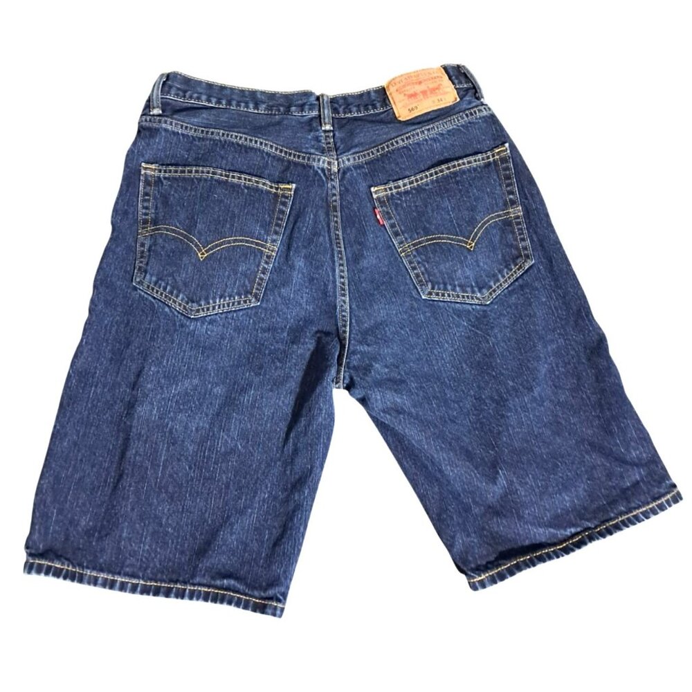 Levis 569 Jean Shorts Mens Size 34 Loose Straight Blue Denim Jorts